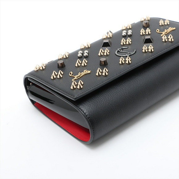 Christian Louboutin Panettone Leather Stud Chain Shoulder Bag Black - Picture 4 of 8